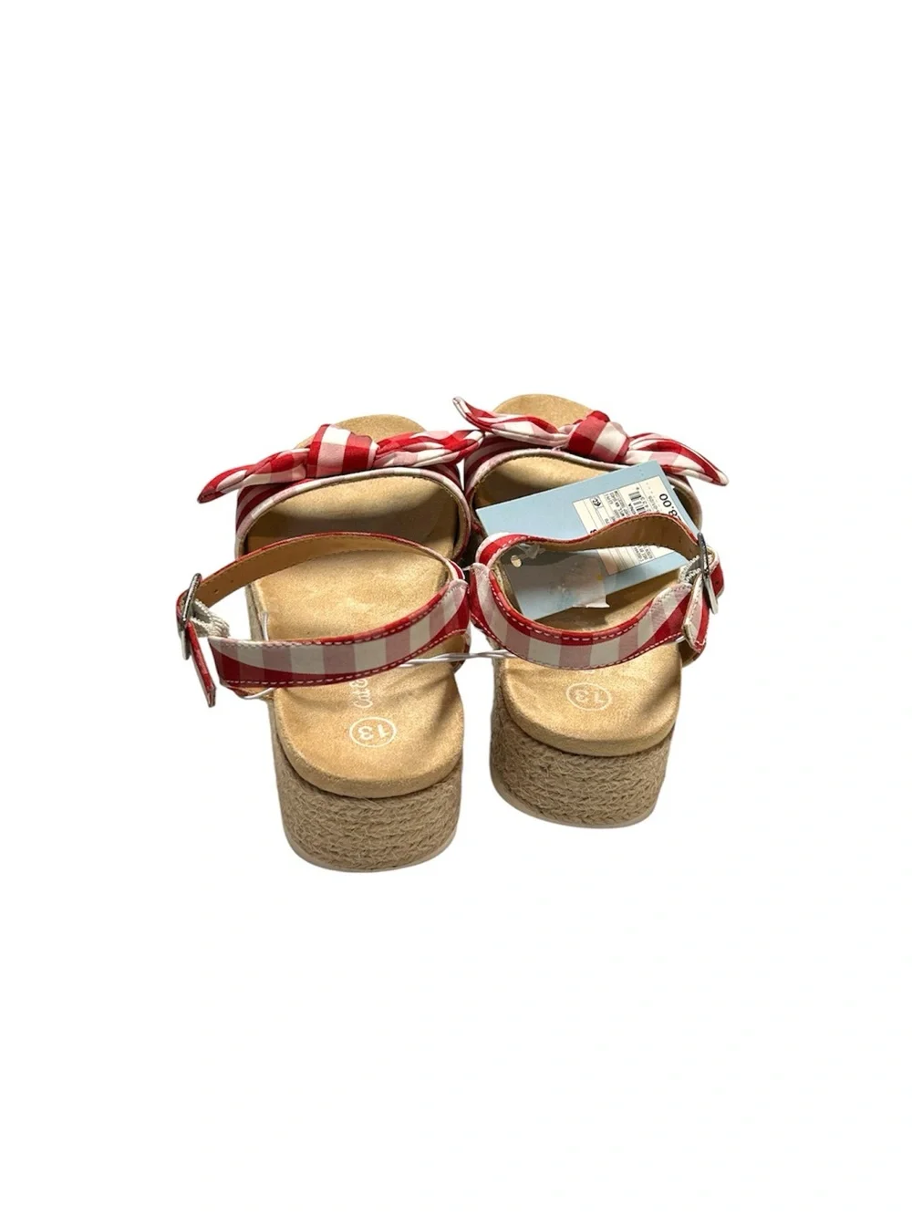 Cat & Jack Red and White Gingham Bow Sandals
